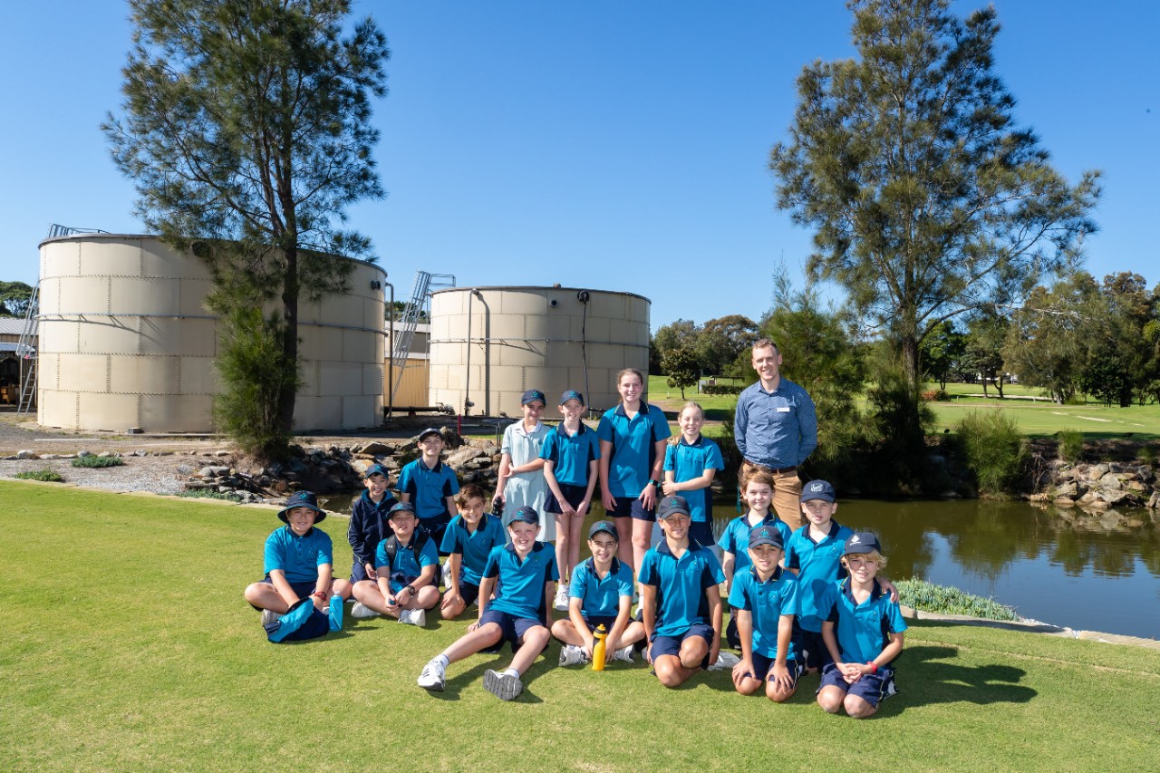 Students at golf course
