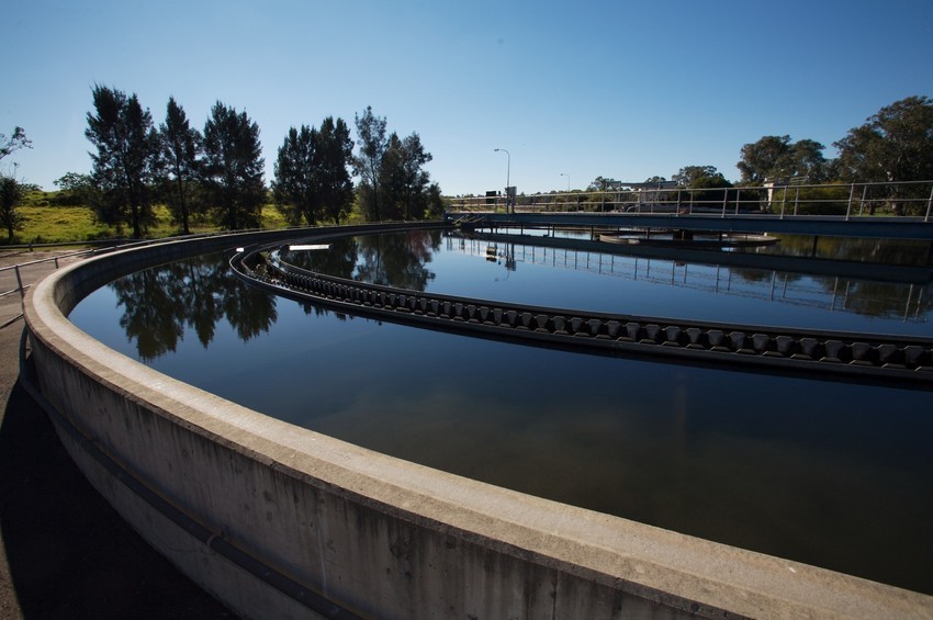 A photo of a clarifier at Penrith.