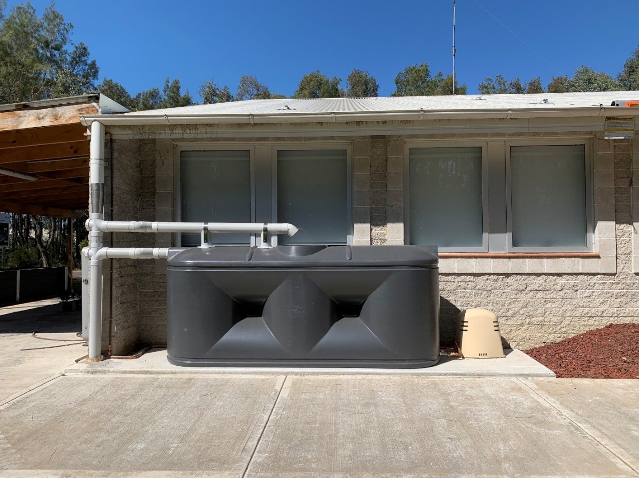 A photo of a rainwater tank