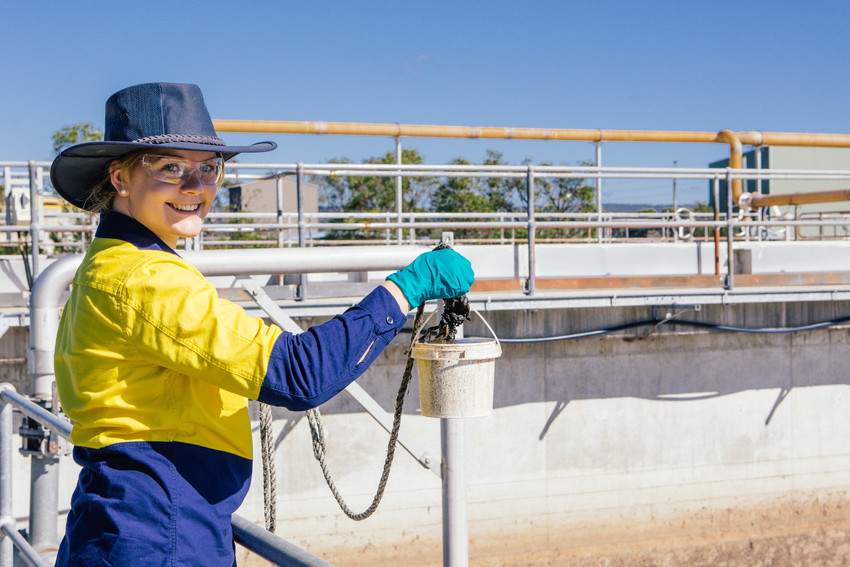 A woman working at Rouse HIll.