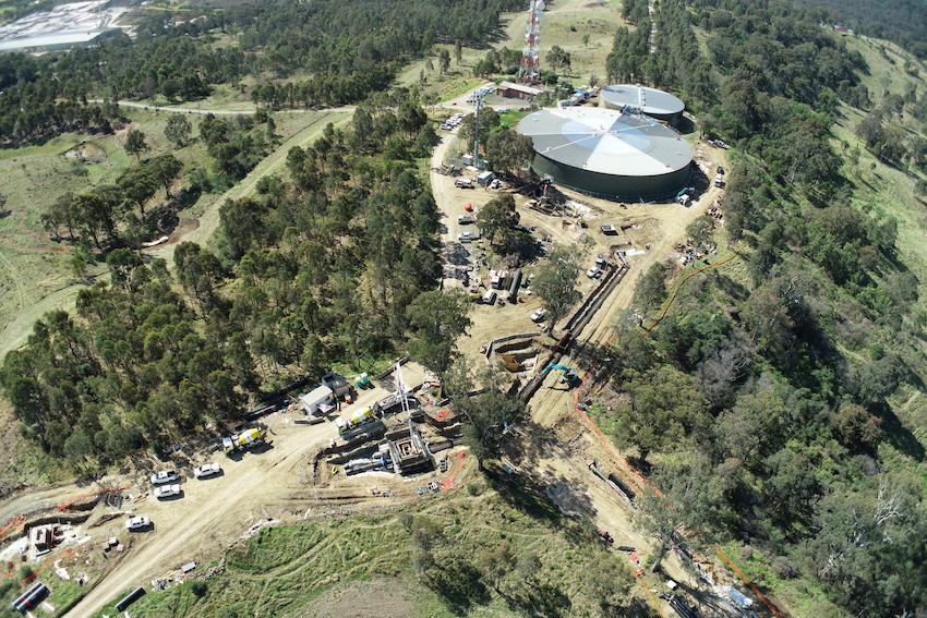 Cecil Park Reservoir and new pipeline being built