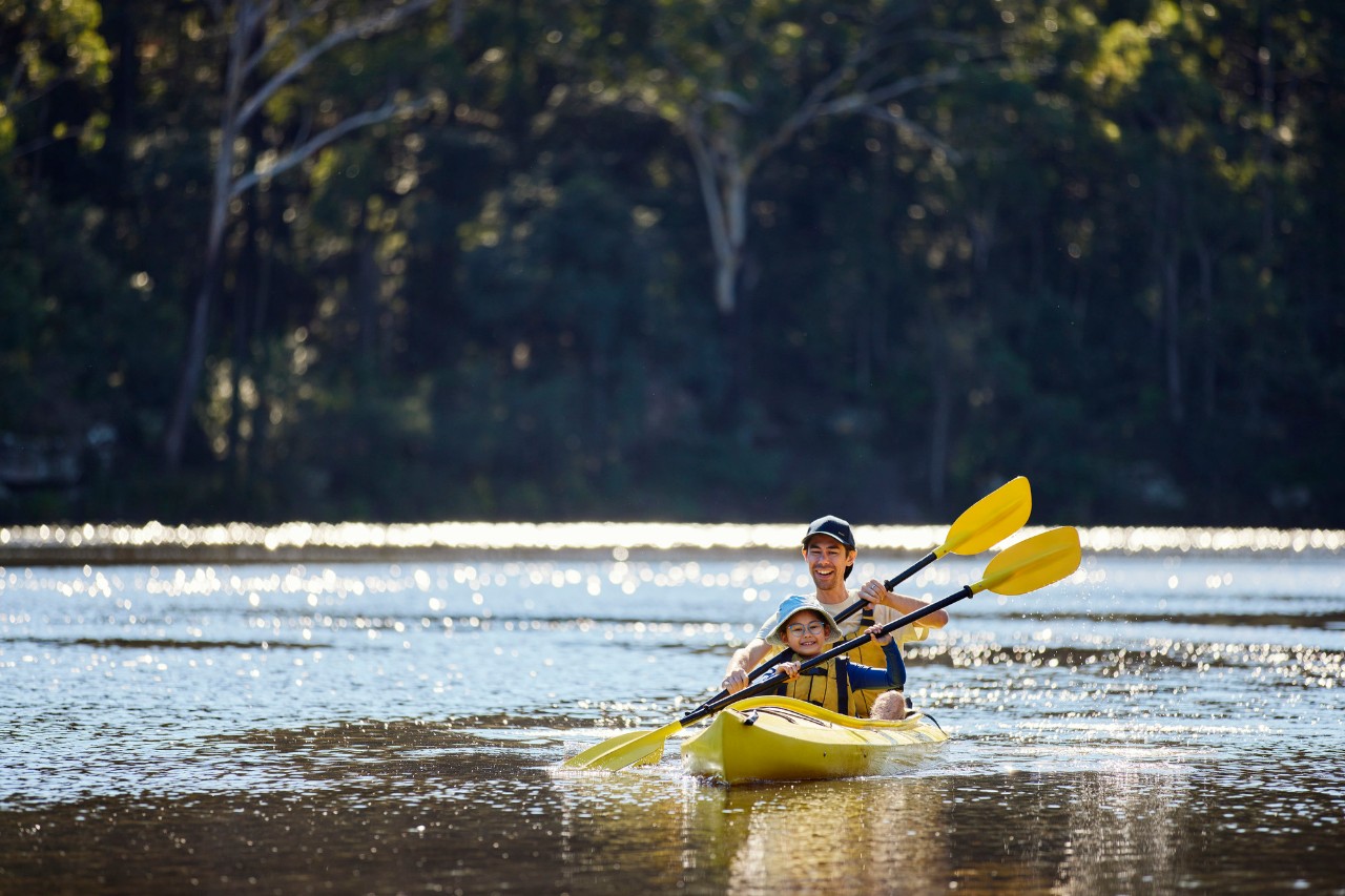 Peopleayaking on Parramatta Lake